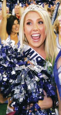 Courtney,19, never thought she would have the chance to be a cheerleader. Courtney,19, never thought she would have the chance to be a cheerleader.
