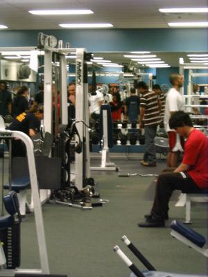 Most students prefer a real gym to online workout technology. Most students prefer a real gym to online workout technology.