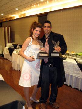 Holly Goddard and Adam Chianello were named atletes of the year at Humber’s annual varsity athletics banquet.