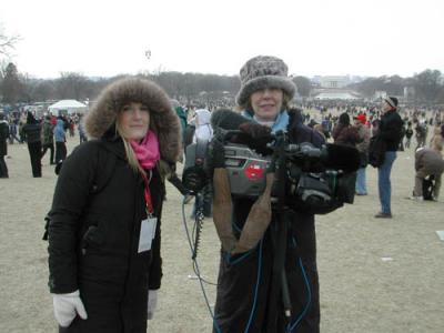 Caroline Laurin and Alison Smith in Washington on Jan. 20.