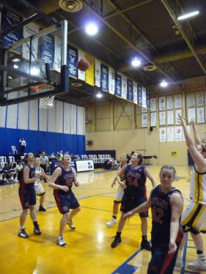 Forward Trisha Taylor makes a shot versus Loyalist last Saturday. Forward Trisha Taylor makes a shot versus Loyalist last Saturday.